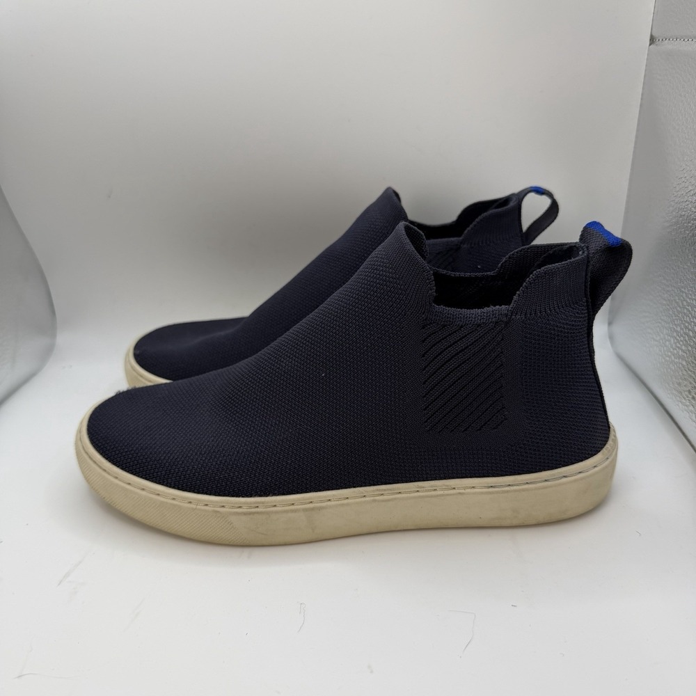 Rothys The Chelsea Boots Womens 7 Comfort Ankle Bootie Sneakers Blue Fabric